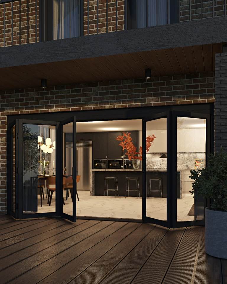 Fiberglass bi-folding doors