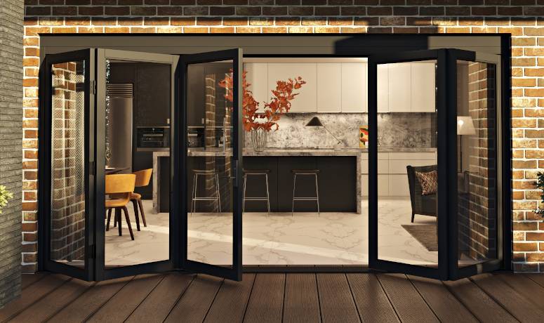 Folding patio doors