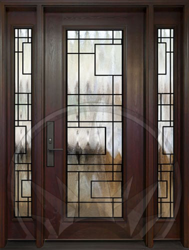 Chicago door with wrought iron inserts